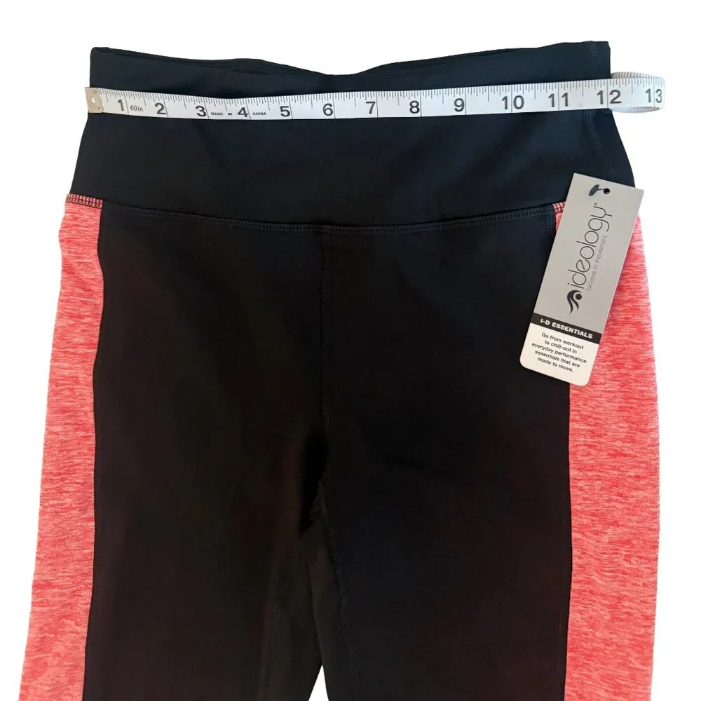 Ideology Black & Orange Colorblock Athletic Leggings XS